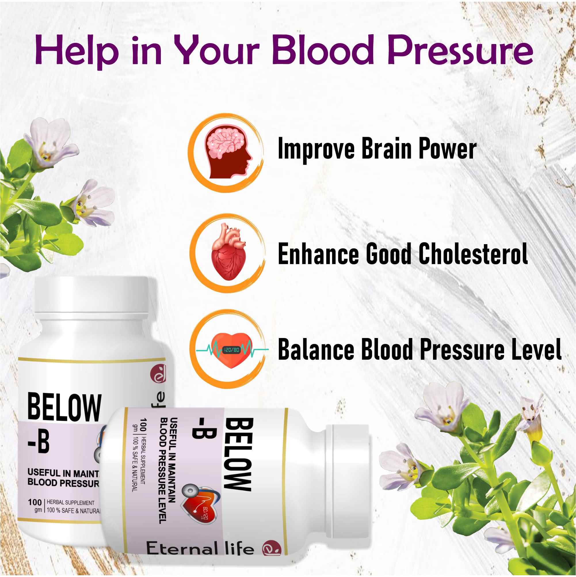 Eternal Life Below-B for Blood Pressure Support & Balance