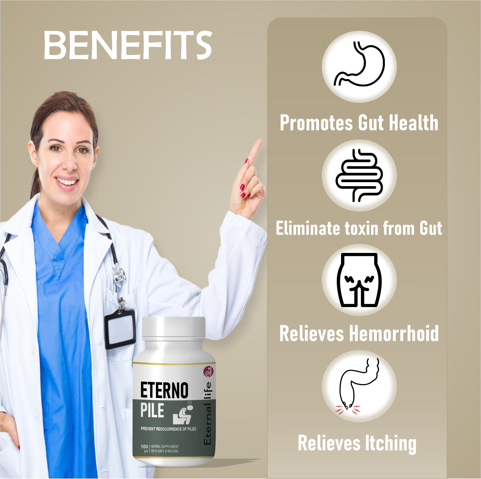 Eternal Life Eterno Pile for Hemorrhoid & Constipation Relief