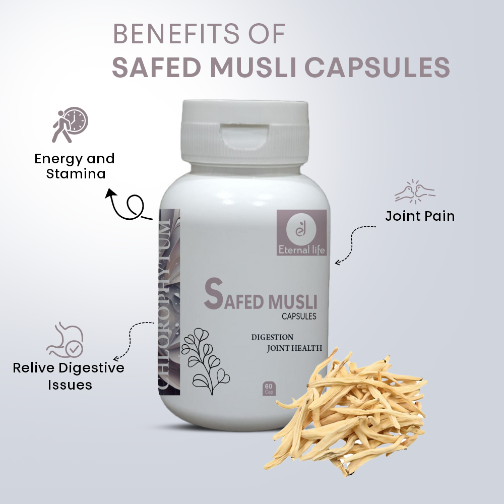 Eternal Life Safed Musali Capsules - Energy & Immunity Boost