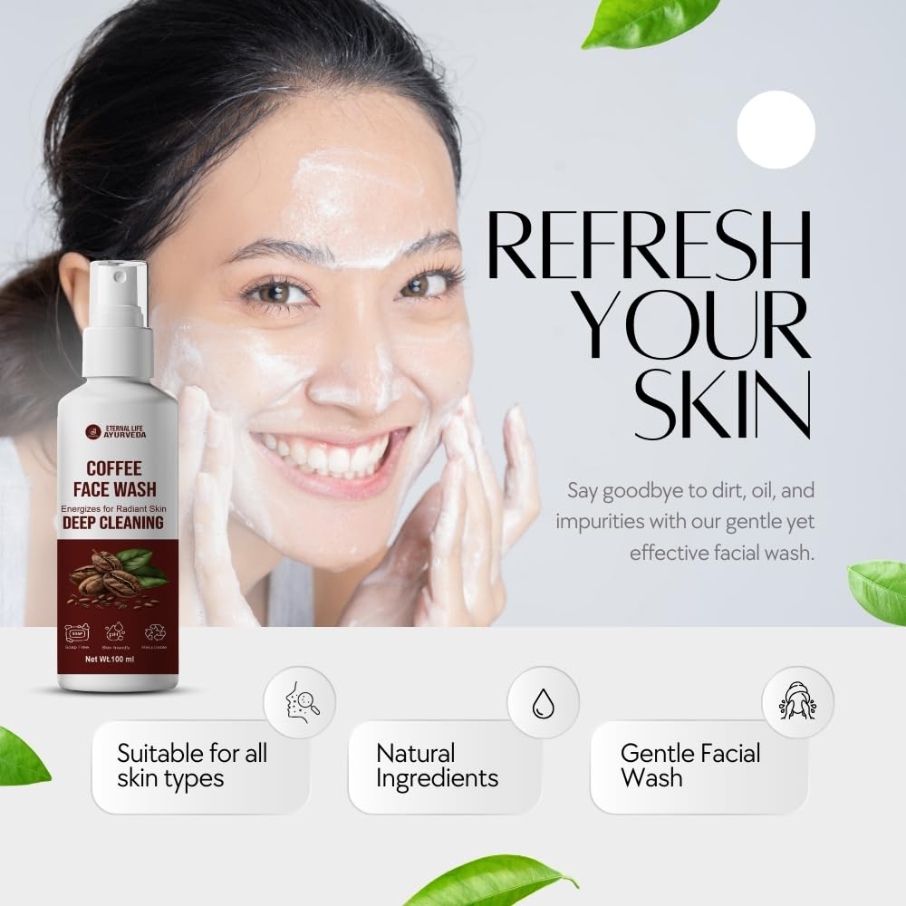 Eternal Life Ayurveda Coffee Face Wash for Clear, Smooth Skin