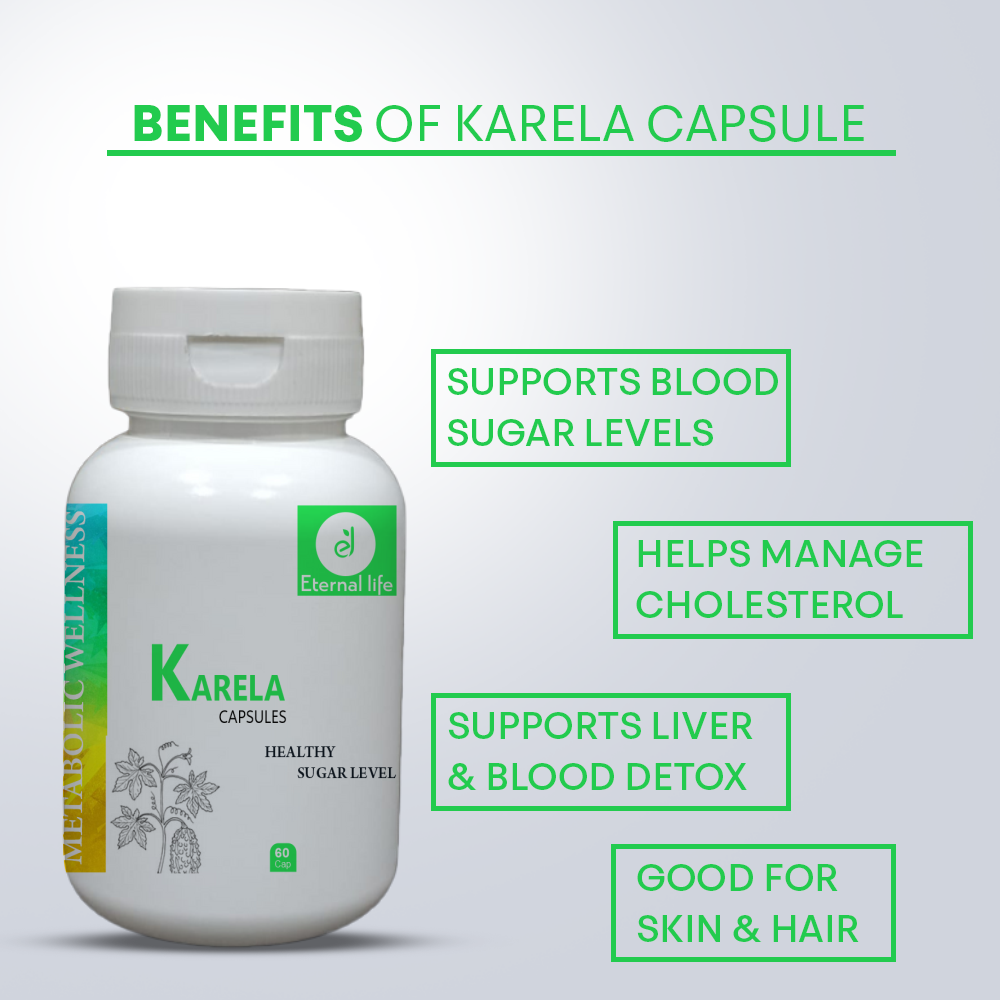 Eternal Life Karela Capsules - Sugar Level Support & Wellness