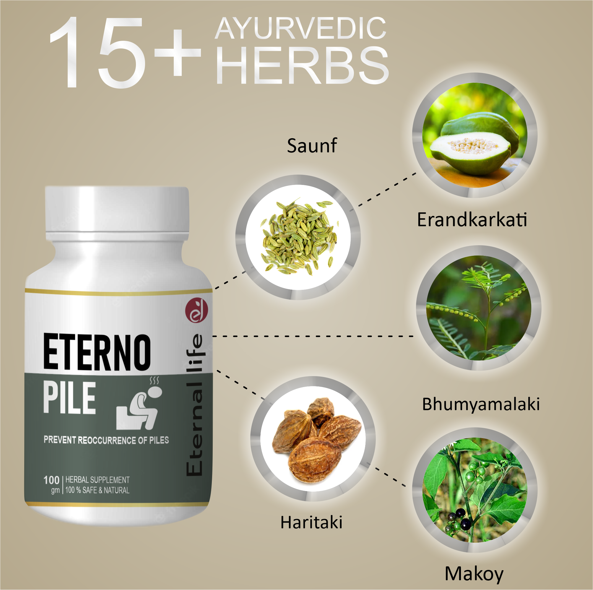 Eternal Life Eterno Pile for Hemorrhoid & Constipation Relief