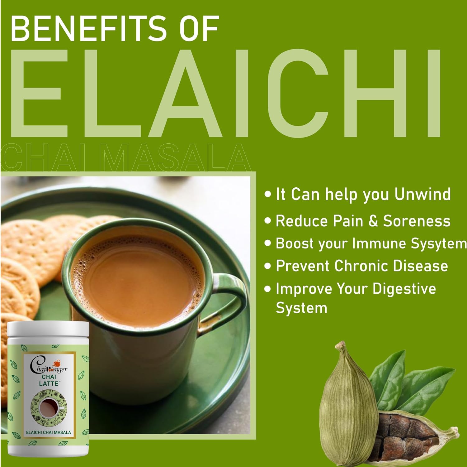 Eternal Life Elaichi Chai Masala for Stress Relief & Relaxation