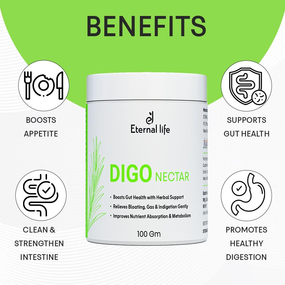 पाचन और एसिडिटी के लिए इटरनल लाइफ डिगो नेक्टर पाउडर