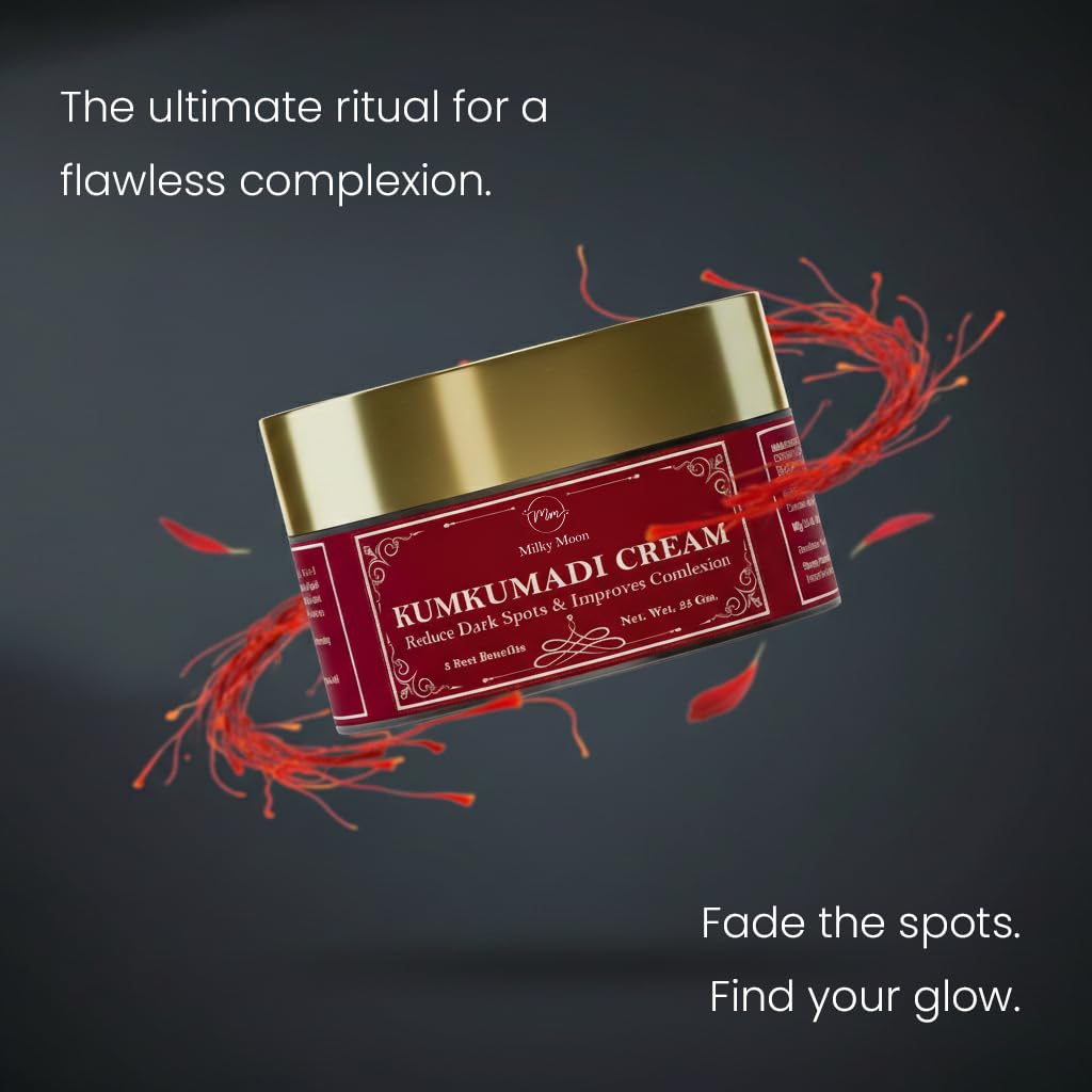 Milky Moon Kumkumadi Cream for Pigmentation & Wrinkles Night Cream 25g | Reduces Dark circles, Dark Spots & Melasma | glowing skin Tone & Enhances Radiance | Sulfate & Paraben Free