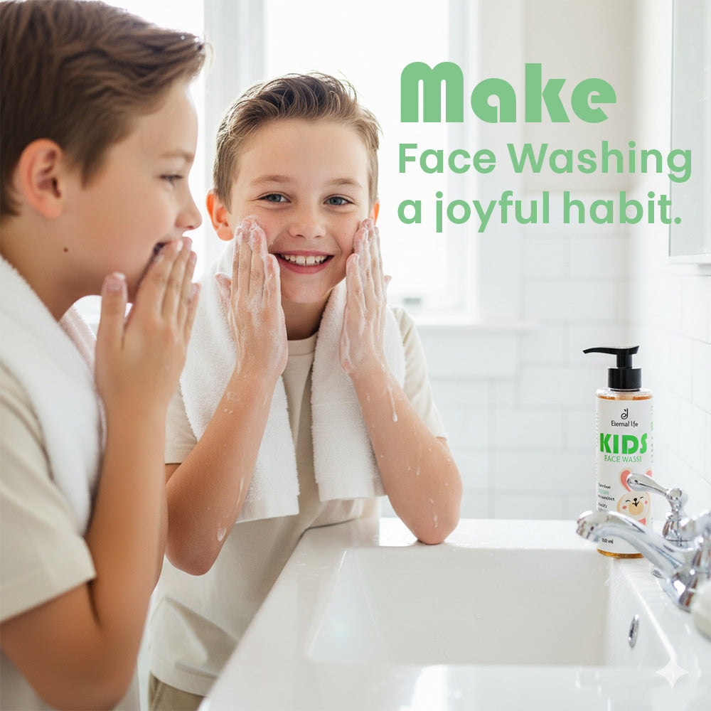 Eternal Life Kids Face Wash | Tear-Free Gentle Cleanser with Neem, Aloe Vera & Lemon | For Sensitive Kids Skin | 100ml