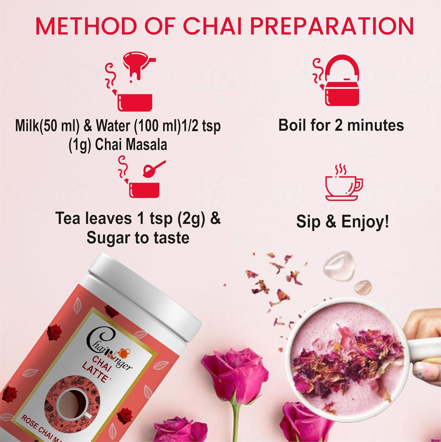 Eternal Life Rose Chai Masala - Ayurvedic Herbal Tea Blend