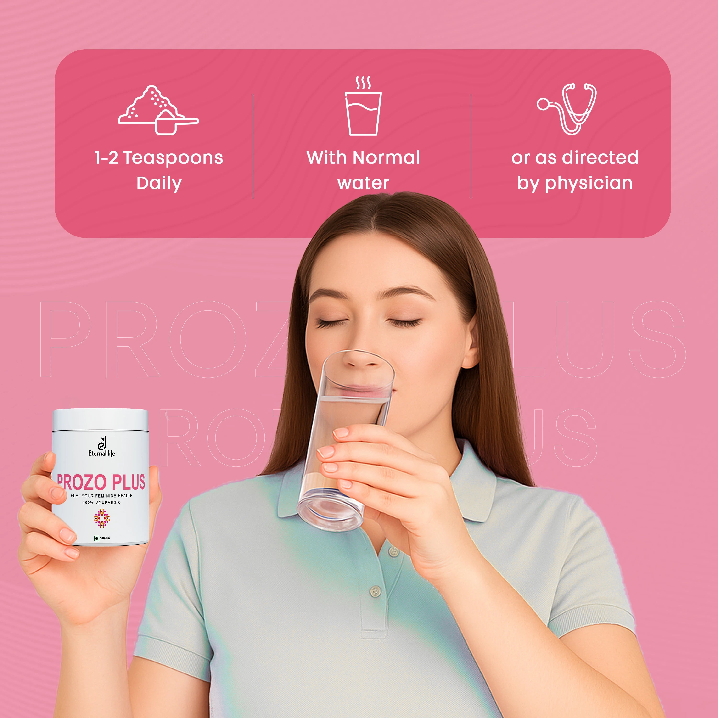 Prozo Plus powder for Hormonal Balance and Menstrual Wellness (100 GM)