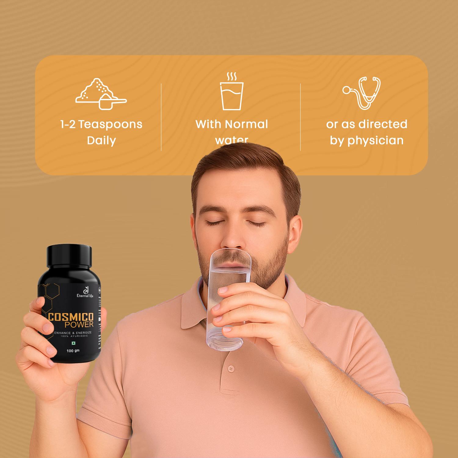 पुरुषों की ऊर्जा और मांसपेशियों की वृद्धि के लिए इटरनल लाइफ कॉस्मिको पावर