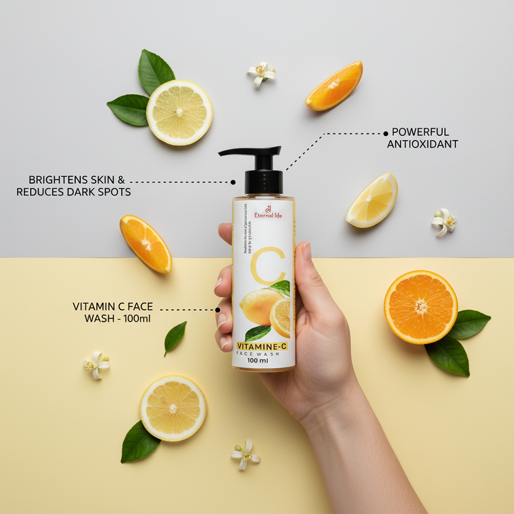 चमक के लिए इटरनल लाइफ आयुर्वेद विटामिन सी फेस वॉश