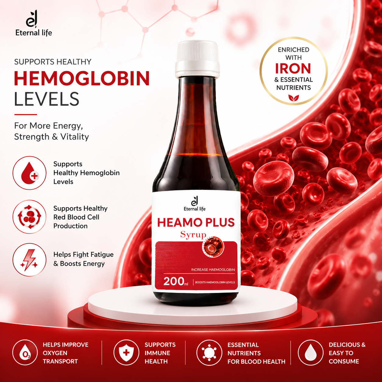 Heamo Plus Syrup – Support Your Hemoglobin Naturally 200ML