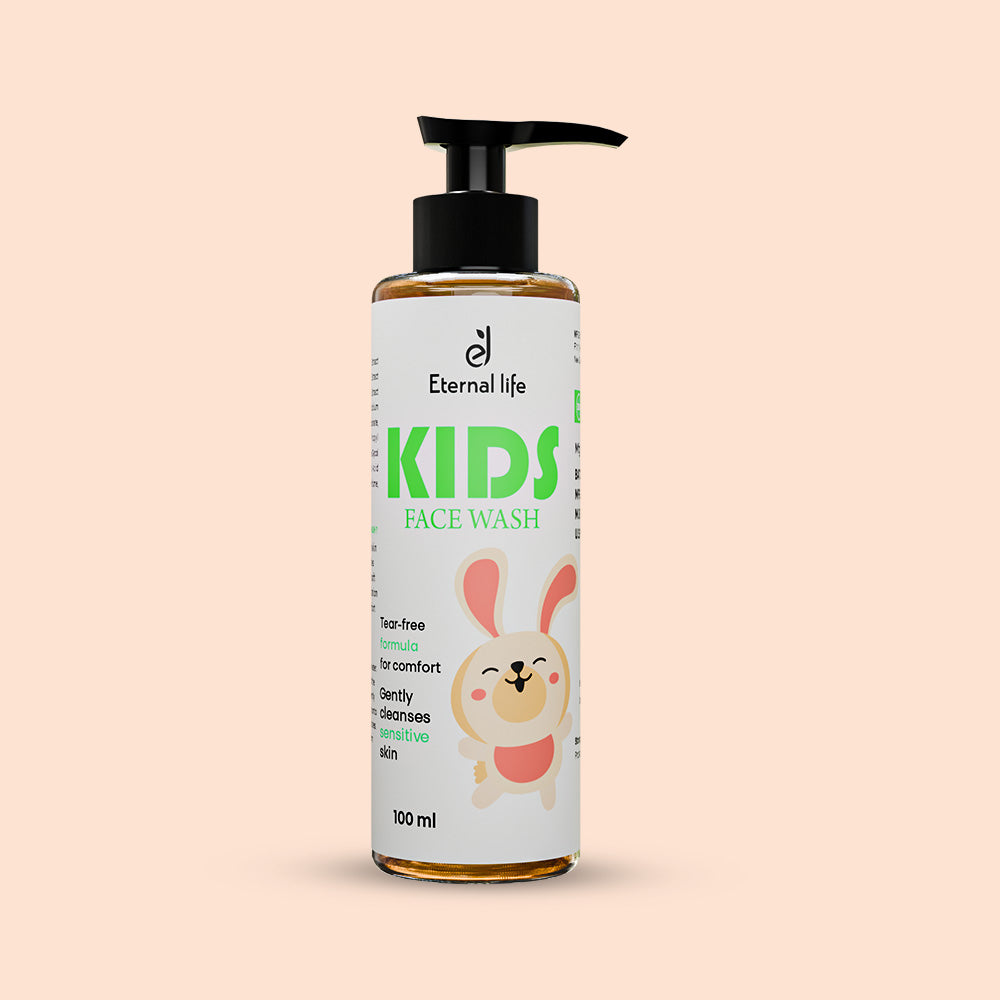 Eternal Life Kids Face Wash | Tear-Free Gentle Cleanser with Neem, Aloe Vera & Lemon | For Sensitive Kids Skin | 100ml