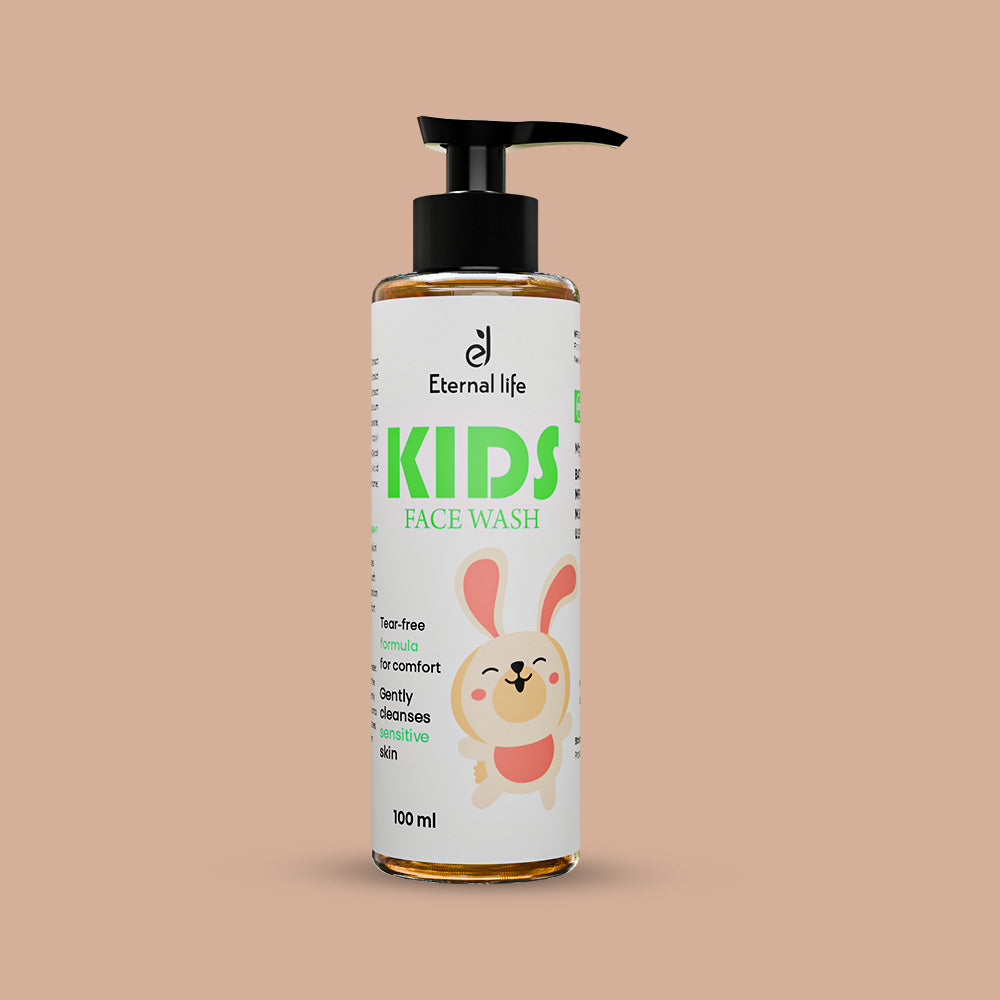 Eternal Life Kids Face Wash | Tear-Free Gentle Cleanser with Neem, Aloe Vera & Lemon | For Sensitive Kids Skin | 100ml