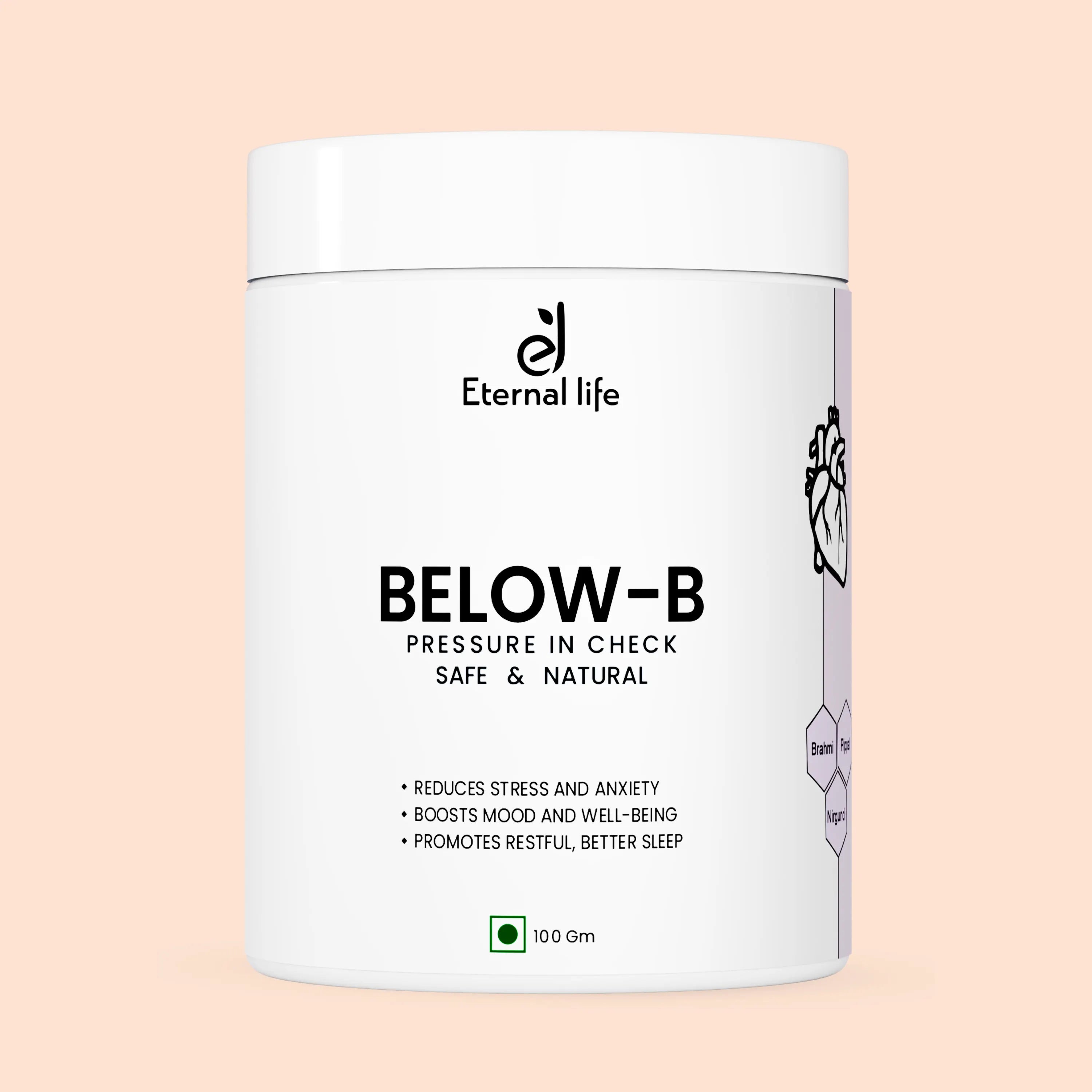 Below-B Powder for Blood Pressure Control & Hypertension Relief (100 Gm)
