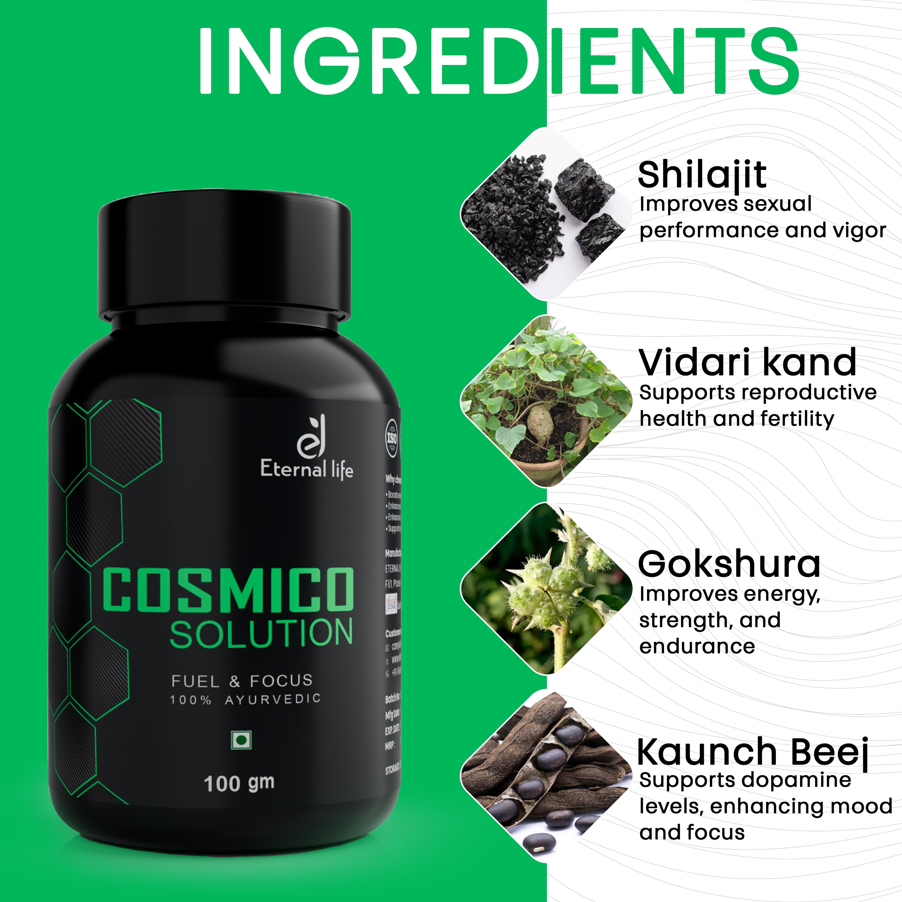  ingridient of cosmico solution 