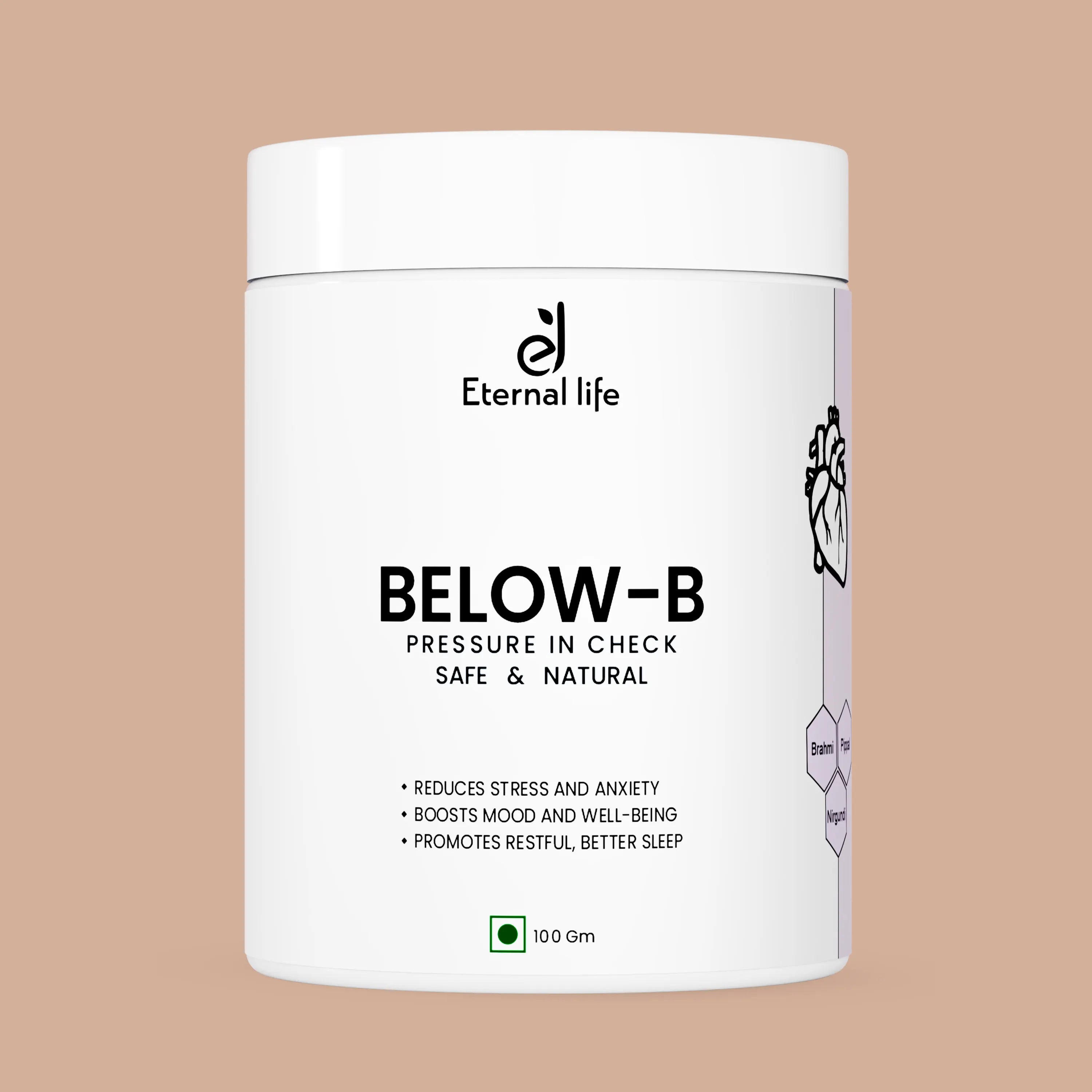 Below-B Powder for Blood Pressure Control & Hypertension Relief (100 Gm)