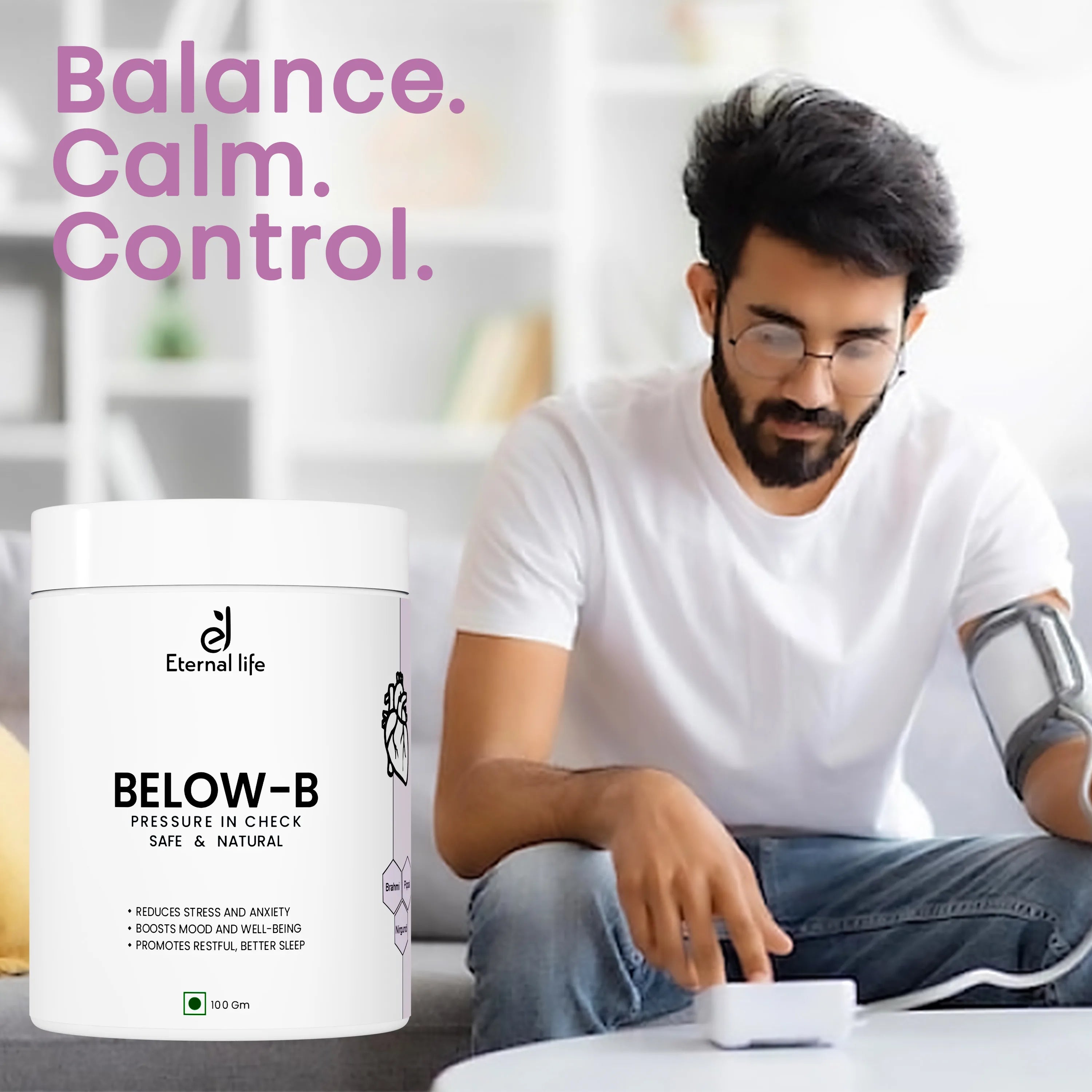 Below-B Powder for Blood Pressure Control & Hypertension Relief (100 Gm)